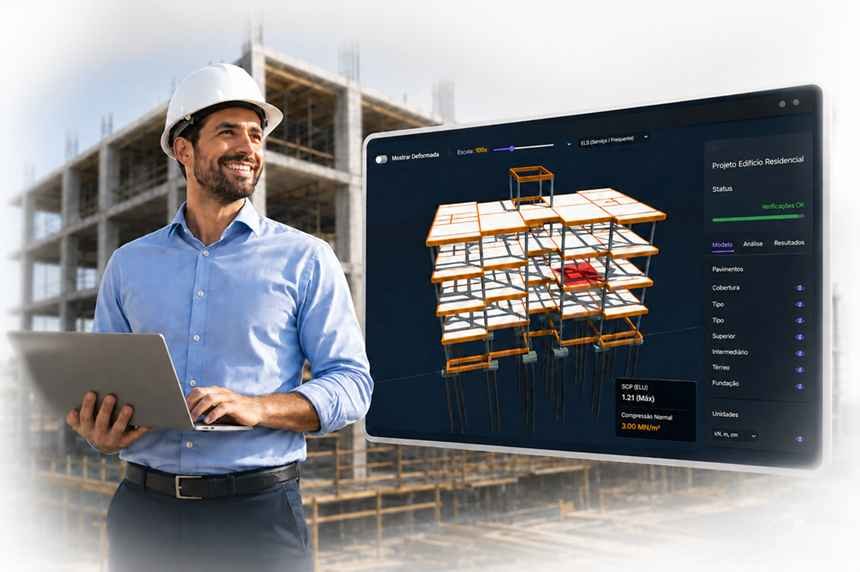 Engenheiro utilizando o Forecast Estruturas
